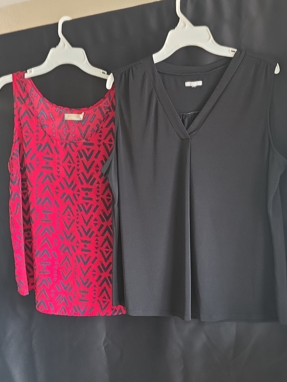 Maurices Black V-Neck Shirt & Red And Navy Blue Shirt Women's XL